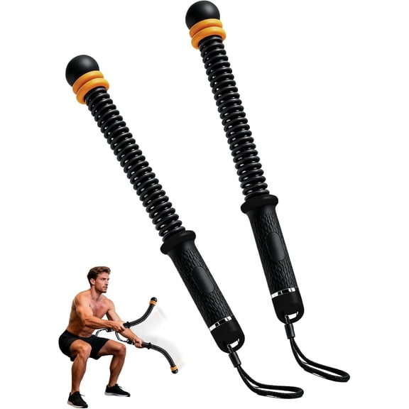 2PCS Portable Ropeless Battle Ropes, Weighted Ropeless Battle Ropes for Home Gymwith Storage Bag Workout Exercise Rope for Strength Building, HIIT and Low-Impact Aerobic Training (Black)