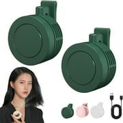 2PCS Portable Silent Mini Bladeless Electric Fan Clip On,Mini Bladeless Fans with Clip,3 Speeds Hands-Free Small Whirlwind Bladeless Fan Neck Fans,Rechargeable Tiny Fan Clips On Shirt
