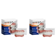 2PCS Portable Soft Silicone Denture Repairing Kit Reusable Nature Comfortable Temporary Kit for Women and Men,Suitable for All Occasions