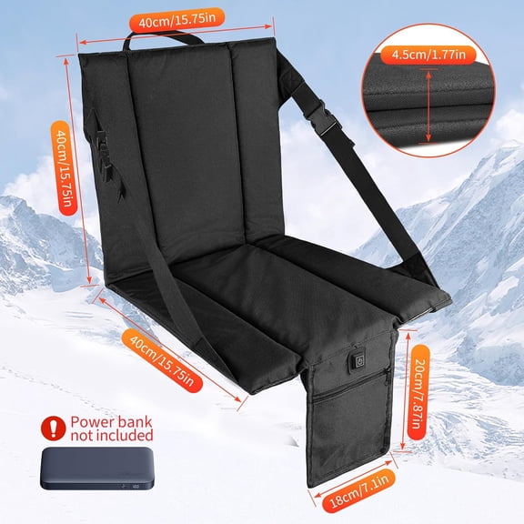 2PCS Portable Stadium Seat Cushion for Bleachers,Folding Lightweight Seat with Backrest,Adjustable Straps,Ideal for Camping,Hiking,Sports Events,Outdoor Concerts