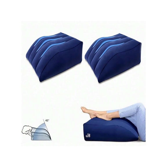 2PCS Portable Wedge Pillow Inflatable Leg Pillow-45 Degree Wedge Leg Bolster Pillow Use In Bed, Travel, Camping ,Inflatable Wedge Pillows For Sleeping Reduce Swelling Support For Circulation