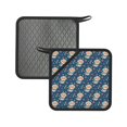 2PCS Pot Holders for Kitchen Astronaut Dog Heat Resistant