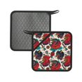 thumbnail image 1 of 2PCS Pot Holders for Kitchen - Heat Resistant Silicone Pot Holders with Hanging Loop, AbstractChicken Snake Wolf Rose Non Slip Oven Hot Pads, Potholders for Decor Baking Cooking Kitchen, 1 of 6