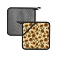 thumbnail image 1 of 2PCS Pot Holders for Kitchen - Heat Resistant Silicone Pot Holders with Hanging Loop, Autumn Sunflowers Non Slip Oven Hot Pads, Potholders for Decor Baking Cooking Kitchen, 1 of 6
