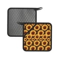 thumbnail image 1 of 2PCS Pot Holders for Kitchen - Heat Resistant Silicone Pot Holders with Hanging Loop, Chocolate Plaid Sunflower Non Slip Oven Hot Pads, Potholders for Decor Baking Cooking Kitchen, 1 of 6