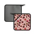 thumbnail image 1 of 2PCS Pot Holders for Kitchen - Heat Resistant Silicone Pot Holders with Hanging Loop, Delicate Chocolate Ball Print Non Slip Oven Hot Pads, Potholders for Decor Baking Cooking Kitchen, 1 of 6