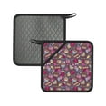 thumbnail image 1 of 2PCS Pot Holders for Kitchen - Heat Resistant Silicone Pot Holders with Hanging Loop, Doodles Wedding Non Slip Oven Hot Pads, Potholders for Decor Baking Cooking Kitchen, 1 of 6