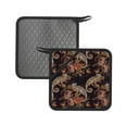 thumbnail image 1 of 2PCS Pot Holders for Kitchen - Heat Resistant Silicone Pot Holders with Hanging Loop, Embroidery Funny Chameleon Flower Non Slip Oven Hot Pads, Potholders for Decor Baking Cooking Kitchen, 1 of 6