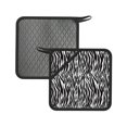 thumbnail image 1 of 2PCS Pot Holders for Kitchen - Heat Resistant Silicone Pot Holders with Hanging Loop, Zebra print Non Slip Oven Hot Pads, Potholders for Decor Baking Cooking Kitchen, 1 of 6