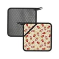 thumbnail image 1 of 2PCS Pot Holders for Kitchen - Heat Resistant Silicone Pot Holders with Hanging Loop, Cute Popcorn Red Non Slip Oven Hot Pads, Potholders for Decor Baking Cooking Kitchen, 1 of 6