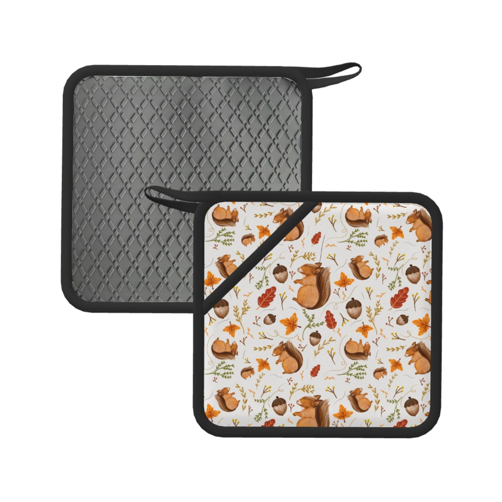 2PCS Pot Holders for Kitchen Squirrel Heat Resistant Silicone Pot