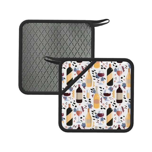 2PCS Pot Holders for Kitchen Wine Bottles Glasses Heat Resistant