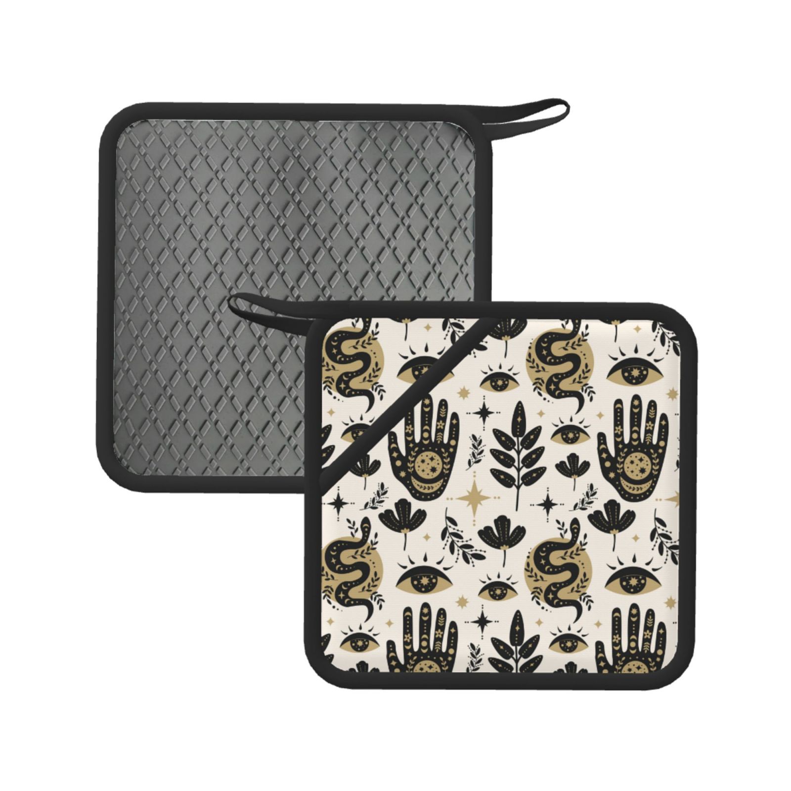 Nander 2-Piece Cowgirl Boots With Roses Pot Holder Set - Heat Resistant Oven Mitts With Pockets - View #5