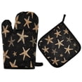 2PCS Pot Holders and Oven Mitts Sets Cooking Gloves Kitchen Gloves Heat ...