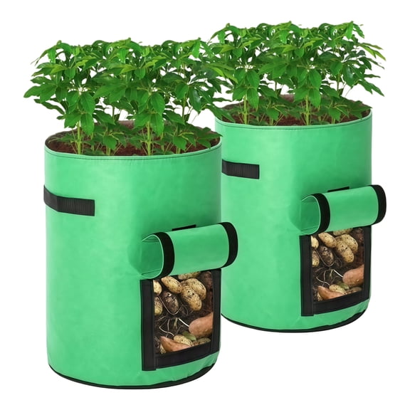 2PCS Potato Growing Bags Felt Non-Woven Fabric Plant Containers for Gardening