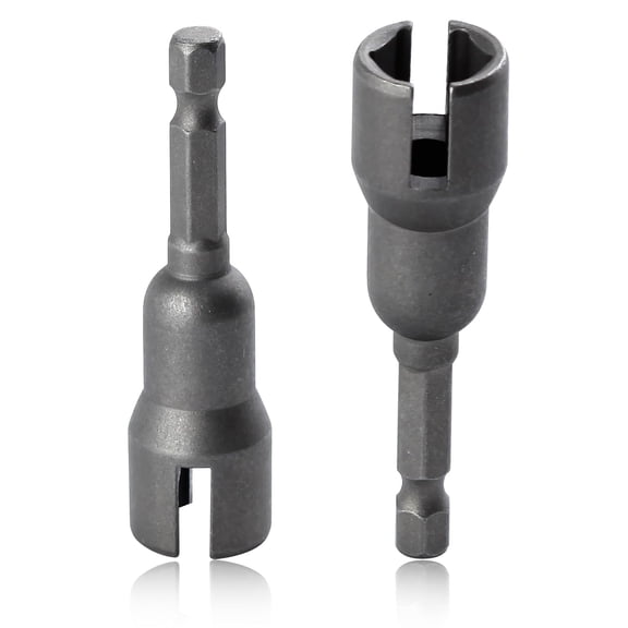 2PCS Power Wing Nut Driver Set Slot Wing Nuts Drill Bit Socket Wrenches Tools Set Slotted Sleeve Wrench Slot Wing Nut Drill Bit 1/4" Hex Shank for Panel Nuts Screws Eye C Hook Bolt Q-Hanger