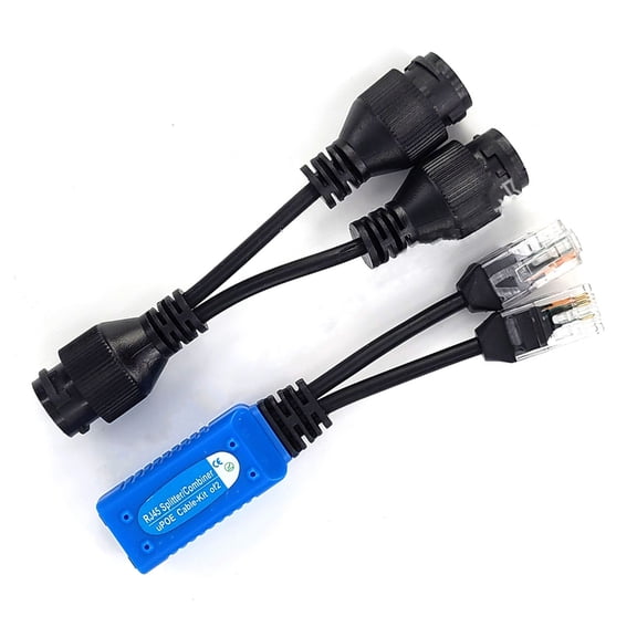 2PCS Power over Ethernet Networking Transmitter for Combining and Splitting Data Power Compatible Easy Installation