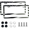 thumbnail image 1 of 2PCS Premium American Flag License Plate Frame, Black License Plate Frames, 2 Holes Solid Stainless Steel License Plate Holder, Universal Car License Plate Frame for USA Flag., 1 of 11