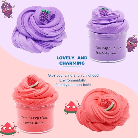 2PCS Premium Cloud Mud Simulated Fruit Slime Kit Includes Peachy Slime, Butter Slime Perfect Stress Relief Toys for Fun