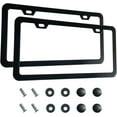 thumbnail image 1 of Premium Matte Black License Plate Frames, Solid Rust-Proof Aluminum Holder with 2 Holes, Universal Car Frame for Women and Man, Including Screws, by ., 1 of 6