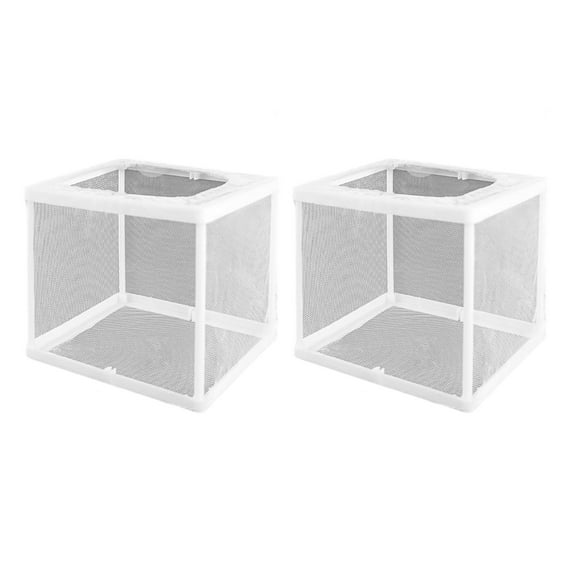 2PCS Protective Aquariums Breeding Cage Netting Nursery Tanks With Suction Cup For Fry Rearing And Secure Observation