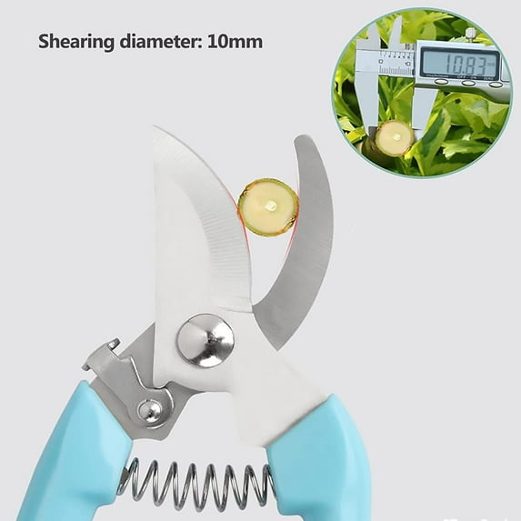 2PCS Pruning Shears, Pruning Scissors Gardening Tools, Pruners For Flower, Bushes, Rose And Fruit Tree, Use For Florist, Yard And Orchard the Plant Clippers, Sharp White Steel Anvil Snips(Light Blue)