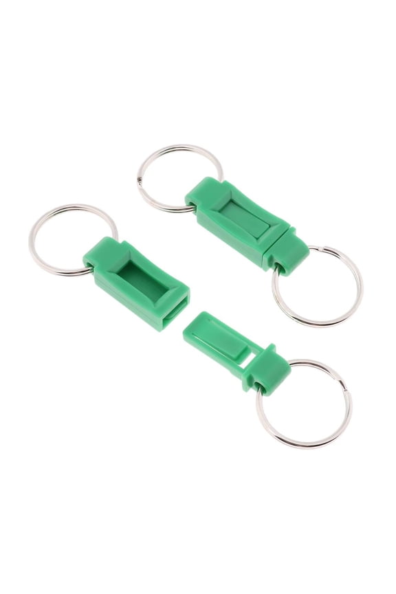 2PCS Pull Apart Metal Key Chains Detachable Quick Release Holder Dark Green