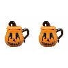 2PCS Pumpkin Mugs with Lids - Ceramic Coffee/Tea Cups for Fall, Cute Halloween Themed Drinkware for Hot/Cold Drinks, Suitable for Kids & Adults