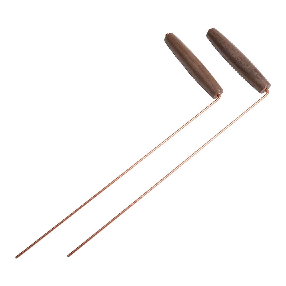 2PCS Pure Copper Metal Detector Rods For Divination Treasure Hunting Tools