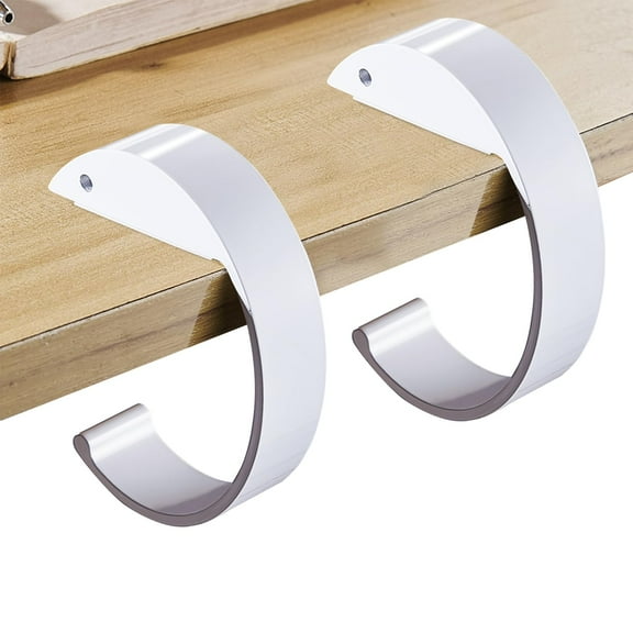 2PCS Purse Hook for Table C Shape Handbag Hanger Holder, Desk Hook for Hanging Bag, Heavy Duty Bag Hanger Ideal Purse Holder for Dining Tables, Desks, and More (White)