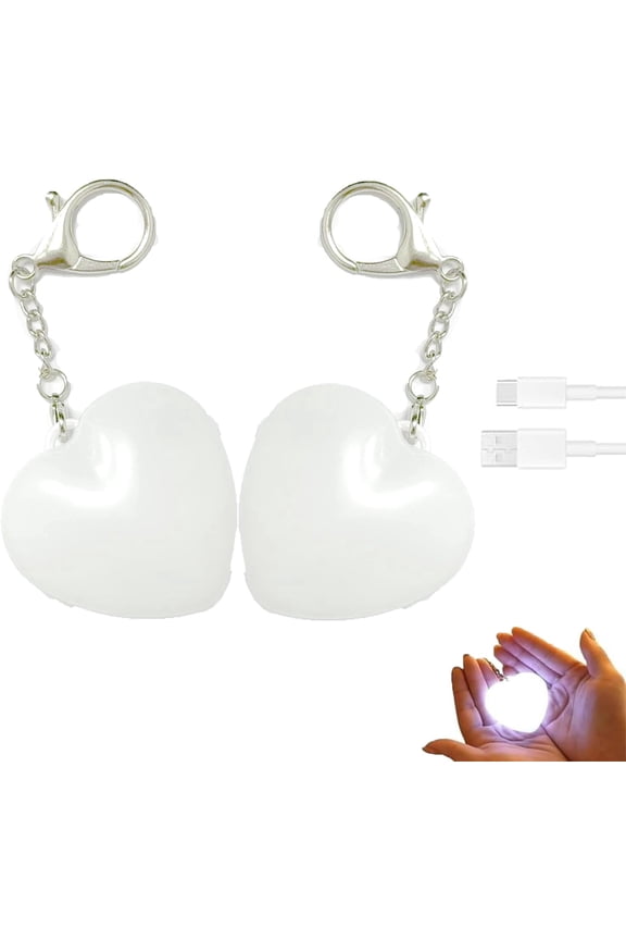 2PCS Purse Light Handbag Light - USB Rechargeable, Love Wallet Tote Bag Touch-Sensing Lights for Inside Purse, Heart Shaped Bag Light Keychain-Valentine's Gifts for Her, Women, Girls