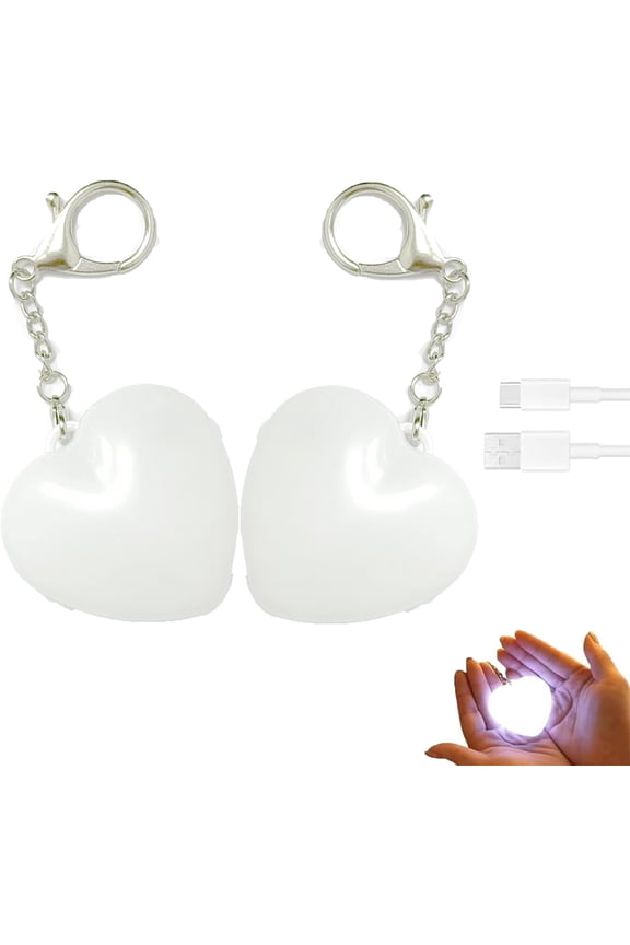 2PCS Purse Light Handbag Light - USB Rechargeable, Love Wallet Tote Bag Touch-Sensing Lights for Inside Purse, Heart Shaped Bag Light Keychain-Valentine's Gifts for Her, Women, Girls