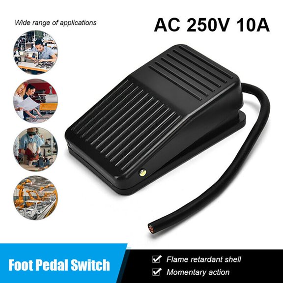 2PCS Push Button Power Foot Pedal Switch On/Off Metal Momentary Electric Nonslip