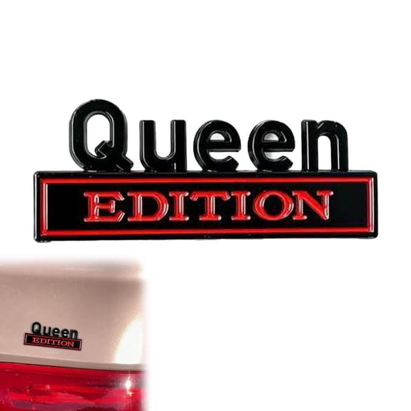 2PCS Queen Edition 3D Emblem Sticker,3D Metal Badge Cars Stickers Bumper Decals,Rustproof Stickers Funny Bumper Auto Badge