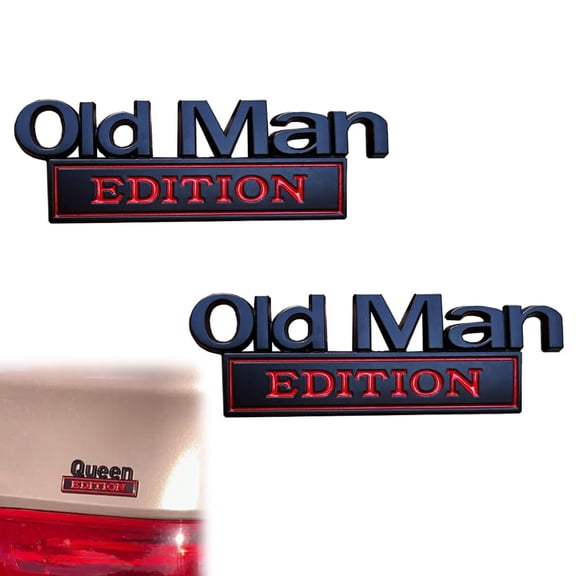 2PCS Queen Edition 3D Emblem Sticker, Badge Durable Metal Construction Funny Decals for Car Truck SUV Motorcycle Universal Fit Easy Peel and Stick Installation