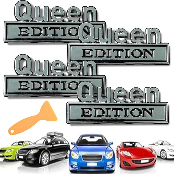 2PCS Queen Edition 3D Emblem Sticker Premium Automotive, Old Man Edition Car Emblem, Funny Decals for Car & Motorcycle Customization, Easy Installation (2 PCS-A, Queen)