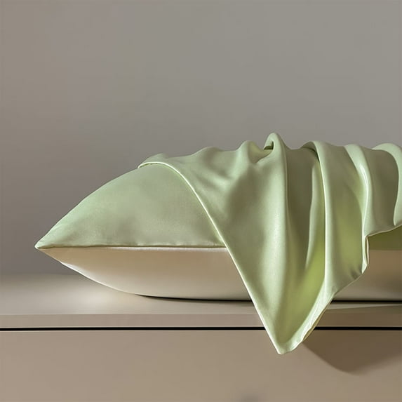 2PCS Queen Size Ice Silk Pillowcase for Summer,Soft Breathable Fiber Pillow Cover for Hair and Skin,Satin Pillowcase with Envelope Closure,Luxury Smooth Cooling Pillow Covers for Sleeping