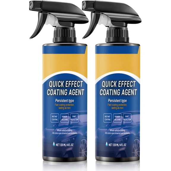 2PCS Quick Effect Coating Agent for Car,2026 Upgrade Car Coating Spray,Scratch Wax Polish & Waterless Wash,For Vehicle Exterior Care & Paint