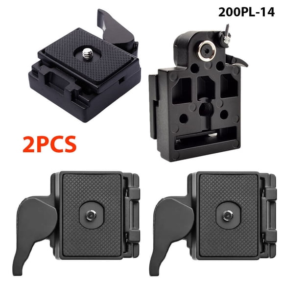 2PCS Quick Release Plate Clamp Adapter For MANFROTTO 200PL-14 Camera Tripod Z8B8