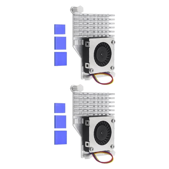 2PCS Quiet High Conductivity Cooling Solution RPi 5 Installation Ready