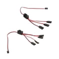 thumbnail image 1 of 2PCS RC Extension 1 to 4/ 1 to 3 Y Wire Cable LED Light Control Power Switch for JR Futaba RC Model, 1 of 8
