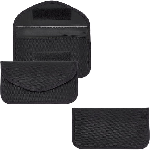 2PCS RFID Signal Blocking Bag Signal Blocking Key Pouch Cage Protector Bags for Car Keys FOB Cell Phone WiFi GSM LTE NFC RFID Keyless Entry Fob（Black）