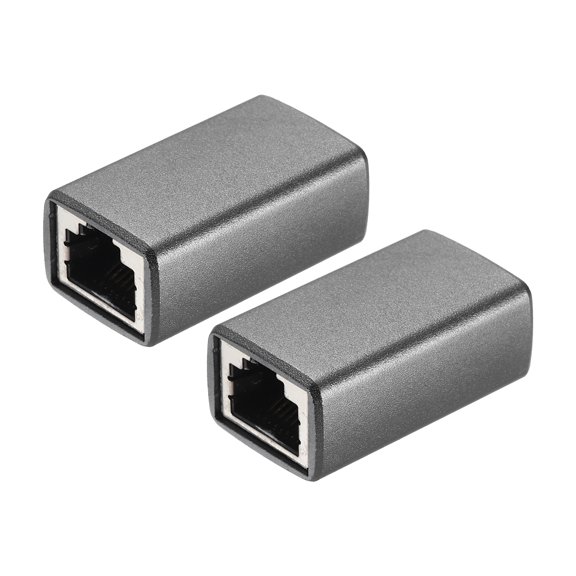 2PCS RJ45 CAT7 Ethernet Coupler, Ethernet Coupler Female to Female in Line Cat7 Cat6 Cat5e Cat5 Extender Cable Adapter, Silver
