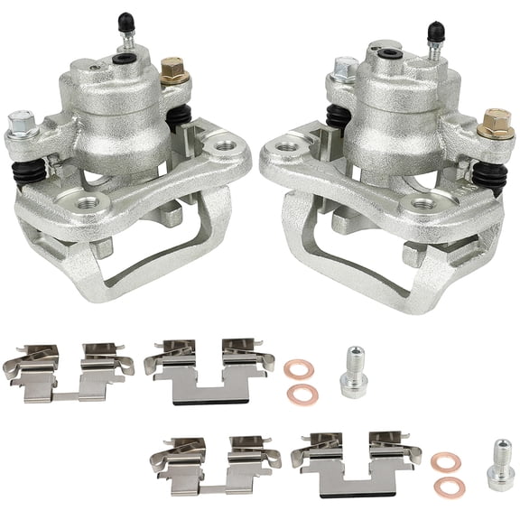2PCS Rear Driver & Passenger Side Disc Brake Calipers (w/Bracket) 1 Piston 2004-2007 for Toyota Highlander 2.4L 2004-2007 for Toyota Highlander 3.3L