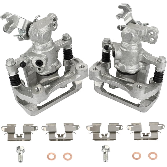 2PCS Rear Driver & Passenger Side Disc Brake Calipers (w/Bracket) 1 Piston 2006 for Lincoln Zephyr 3.0L 2006-2011 for Mercury Milan 3.0L