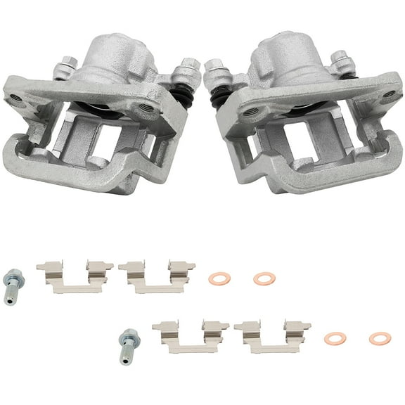 2PCS Rear Driver & Passenger Side Disc Brake Calipers (w/Bracket) 1 Piston 2014-2015 for Nissan for Rogue Select 2.5L 2008-2013 for Nissan for Rogue 2.5L
