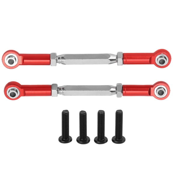 2PCS Rear Suspension Tie Rod Steering Pull Rod Set for JLB for Monster Truck Series 1/10 CarRed