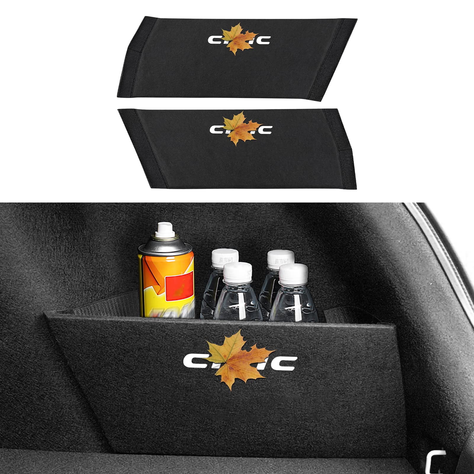 2PCS Rear Trunk Organizer GP27 Side Divider Emblem Badge Sticker  Compatible with Honda Civic 10th Gen 2016 2017 2018 2019 2020 2021 Car  Accessories - ONLY for Hatchback 
