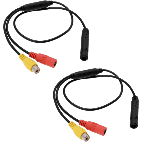 2PCS Rear View Camera Adapter Cable 4-Pin Male to CVBS RCA Female Video Wiring Loom Cable Length 55.5cm Camera Signal Harness