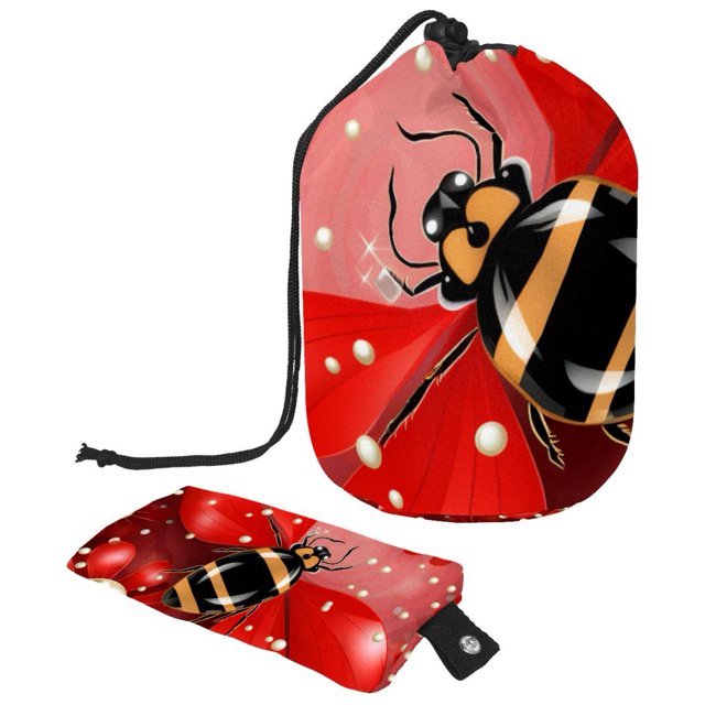 2PCS Red Art Seven Star Ladybug Travel Cosmetic Bag Your Ultimate